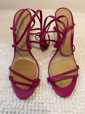 SCHUTZ Hot Pink Strappy Lace-Up Heels
